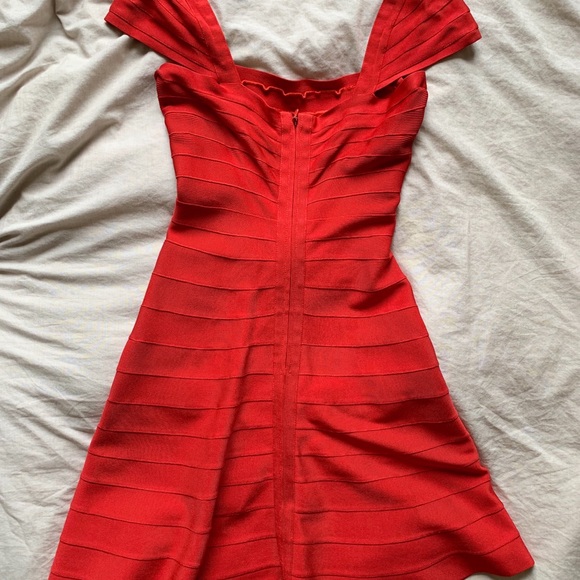 Herve Leger Ruby Ruby Red Dress - Picture 4 of 5